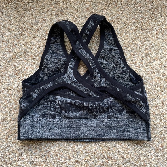 Gymshark Black and Gray Camo Sports Bra - Picture 2 of 2